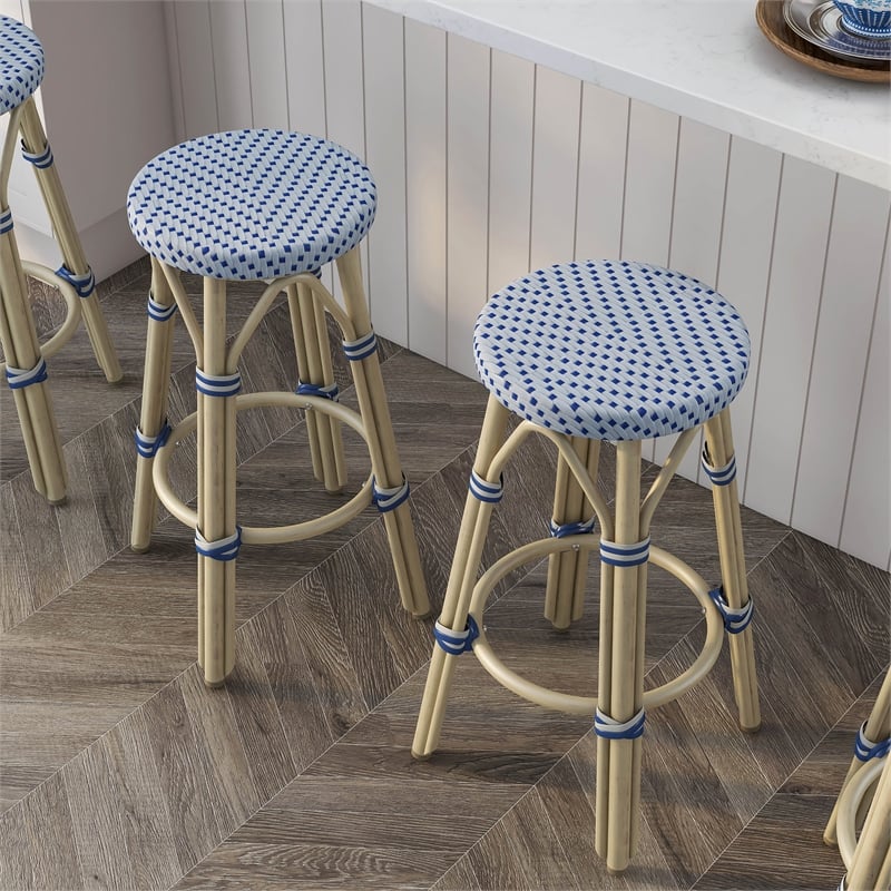 Furniture of America Binde Aluminum 26-inch Patio Barstool in Gray (Set of 2)