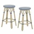 Furniture of America Binde Aluminum 26-inch Patio Barstool in Gray (Set of 2)