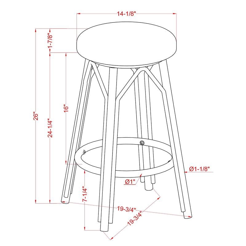 Furniture of America Binde Aluminum 26-inch Patio Barstool in Natural (Set of 2)