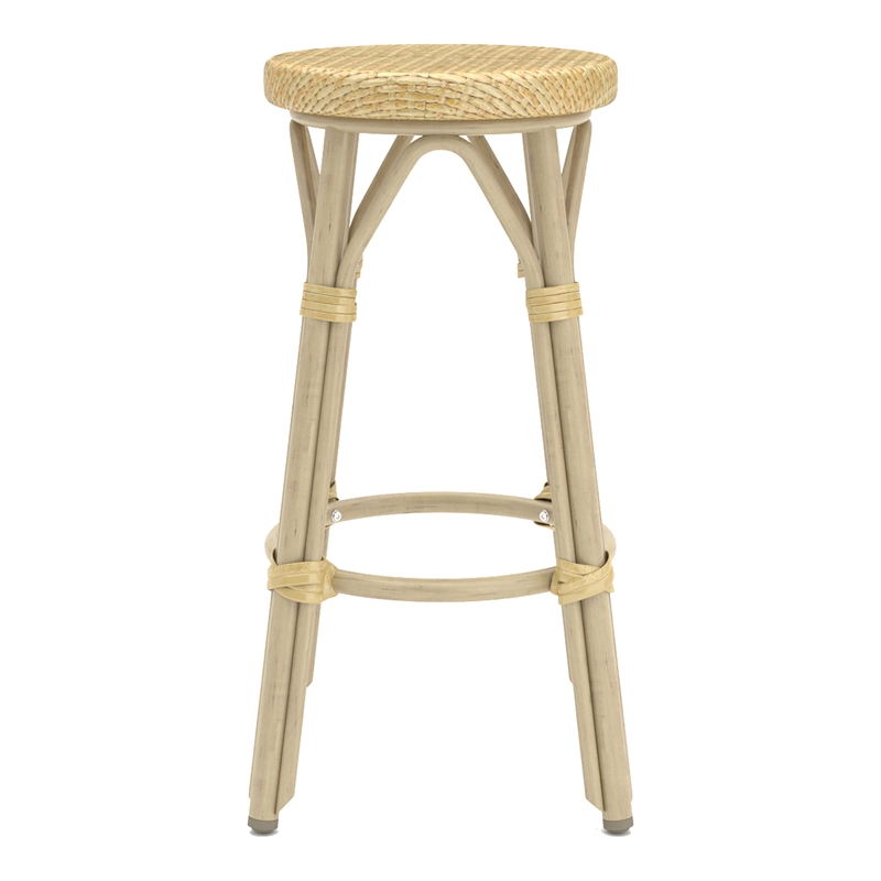 Furniture of America Binde Aluminum 26-inch Patio Barstool in Natural (Set of 2)