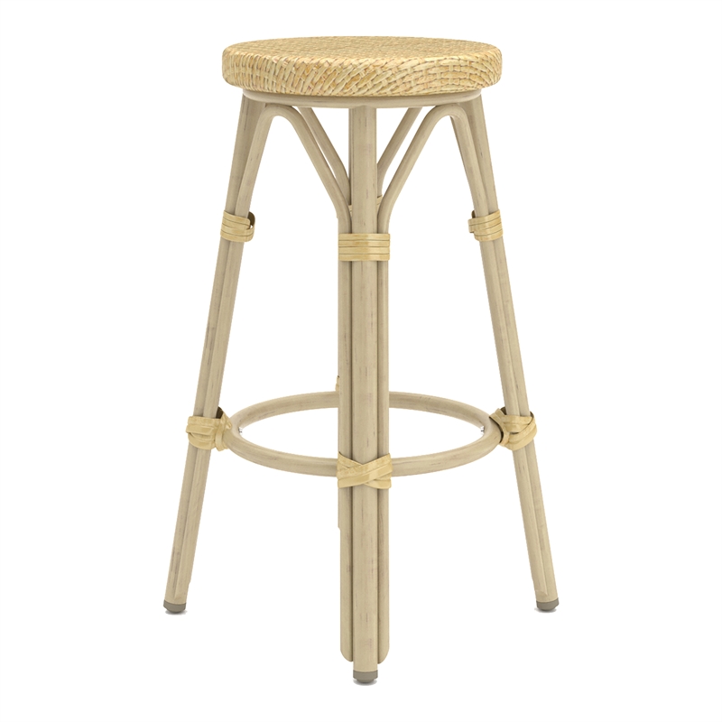 Furniture of America Binde Aluminum 26-inch Patio Barstool in Natural (Set of 2)