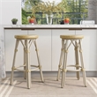 Furniture of America Binde Aluminum 26-inch Patio Barstool in Natural (Set of 2)