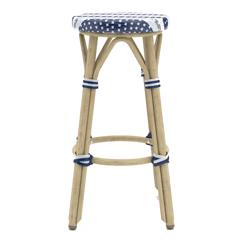 Furniture of America Binde Aluminum 26-inch Patio Barstool in Navy (Set of 2)