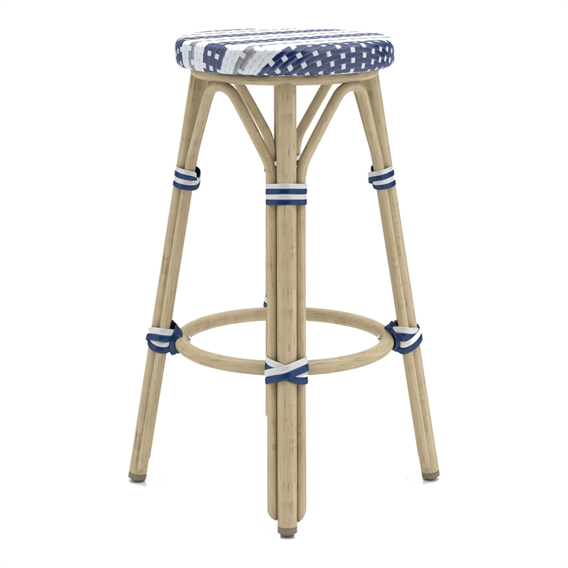 Furniture of America Binde Aluminum 26-inch Patio Barstool in Navy (Set of 2)