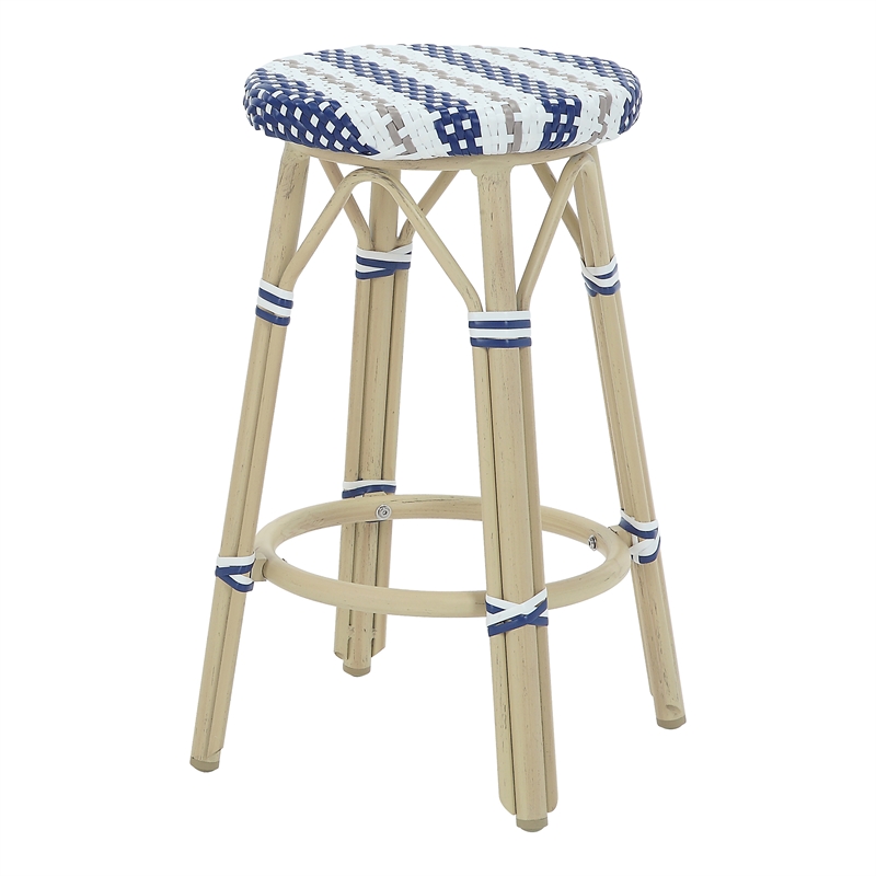 Furniture of America Binde Aluminum 26-inch Patio Barstool in Navy (Set of 2)
