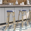 Furniture of America Binde Aluminum 26-inch Patio Barstool in Navy (Set of 2)