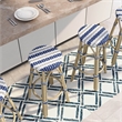 Furniture of America Binde Aluminum 26-inch Patio Barstool in Navy (Set of 2)