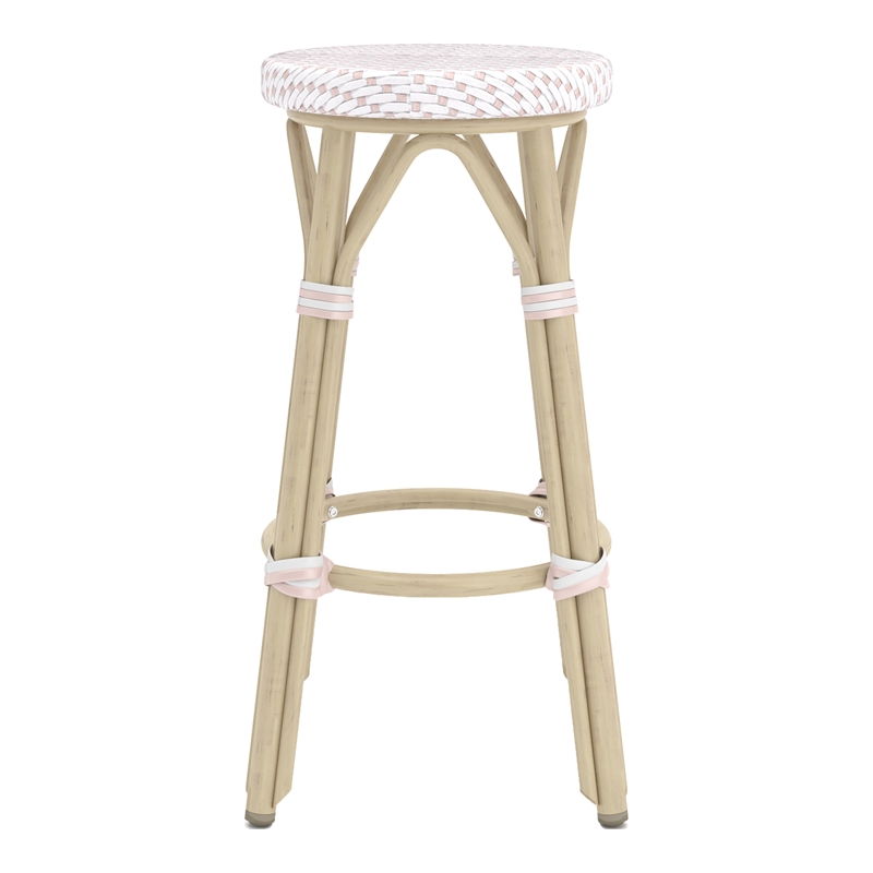 Furniture of America Binde Aluminum 26-inch Patio Barstool in White (Set of 2)