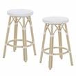 Furniture of America Binde Aluminum 26-inch Patio Barstool in White (Set of 2)