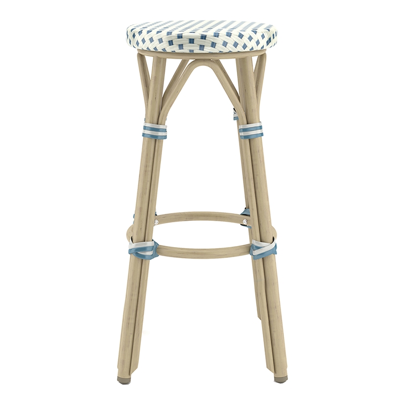 Furniture of America Binde Aluminum 30-inch Patio Barstool in Blue (Set of 2)