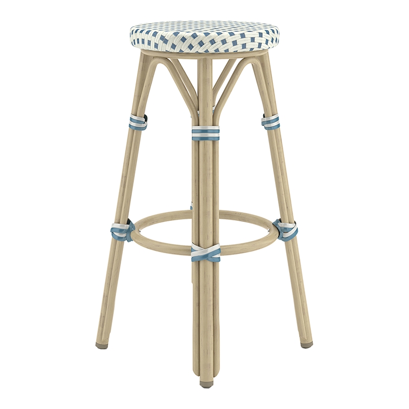 Furniture of America Binde Aluminum 30-inch Patio Barstool in Blue (Set of 2)