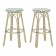 Furniture of America Binde Aluminum 30-inch Patio Barstool in Blue (Set of 2)