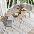 Furniture of America Morah Aluminum 3-Piece Dining Table Set in Natural Tone