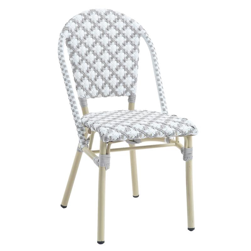 Furniture of America Misea Transitional Aluminum Patio Chair in Gray (Set of 2)