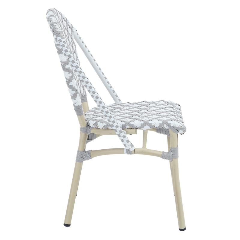 Furniture of America Misea Transitional Aluminum Patio Chair in Gray (Set of 2)