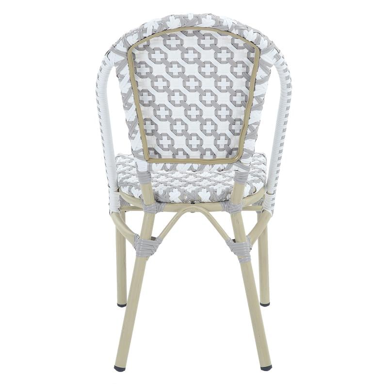 Furniture of America Misea Transitional Aluminum Patio Chair in Gray (Set of 2)