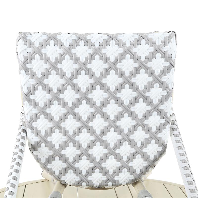 Furniture of America Misea Transitional Aluminum Patio Chair in Gray (Set of 2)