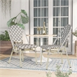 Furniture of America Misea Transitional Aluminum Patio Chair in Gray (Set of 2)