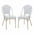 Furniture of America Misea Transitional Aluminum Patio Chair in Gray (Set of 2)