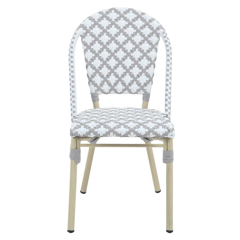 Furniture of America Misea Transitional Aluminum Patio Chair in Gray (Set of 2)