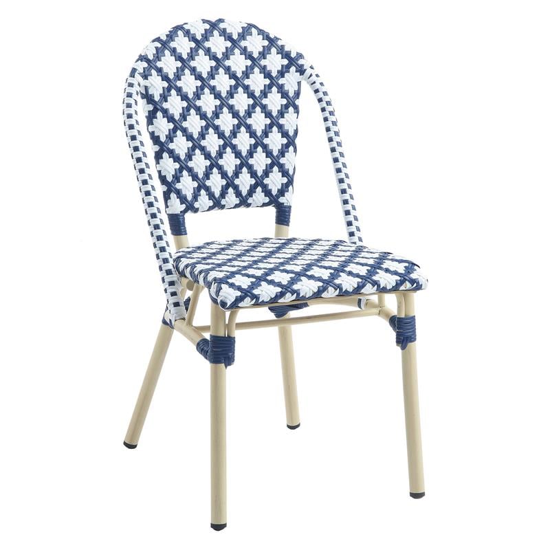 Furniture of America Misea Transitional Aluminum Patio Chair in Navy (Set of 2)