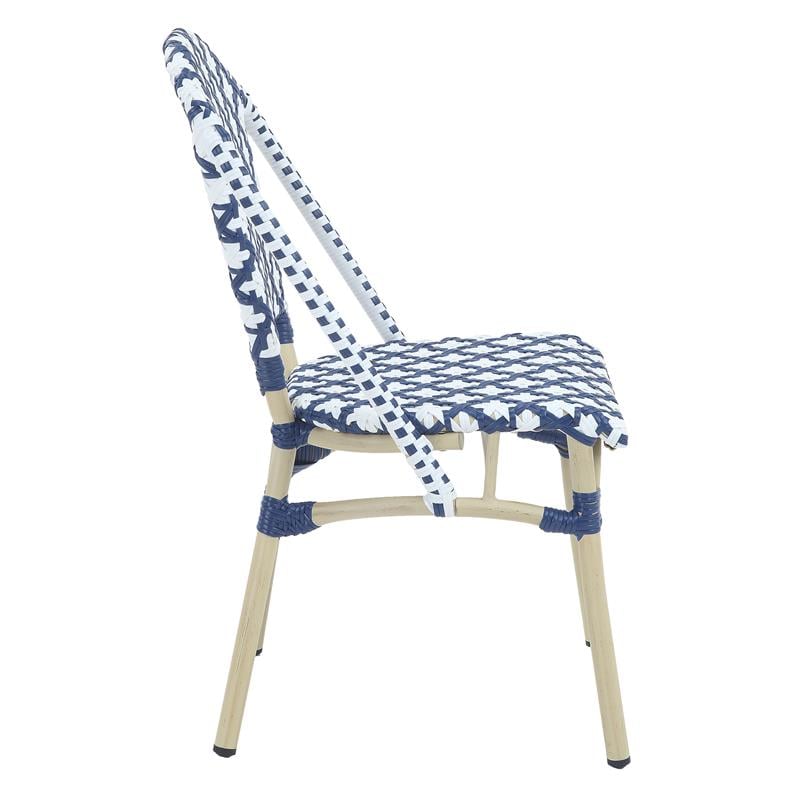 Furniture of America Misea Transitional Aluminum Patio Chair in Navy (Set of 2)