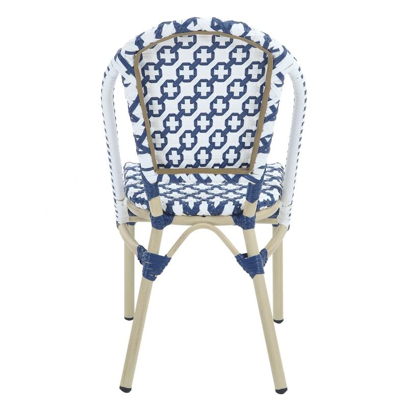 Furniture of America Misea Transitional Aluminum Patio Chair in Navy (Set of 2)