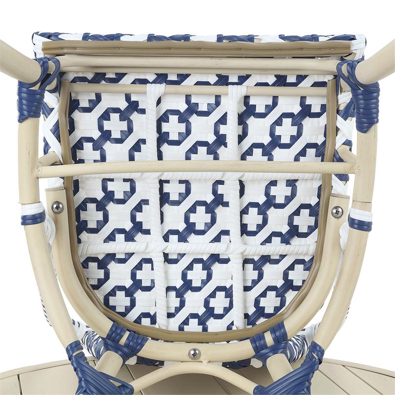 Furniture of America Misea Transitional Aluminum Patio Chair in Navy (Set of 2)