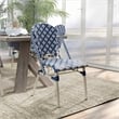 Furniture of America Misea Transitional Aluminum Patio Chair in Navy (Set of 2)