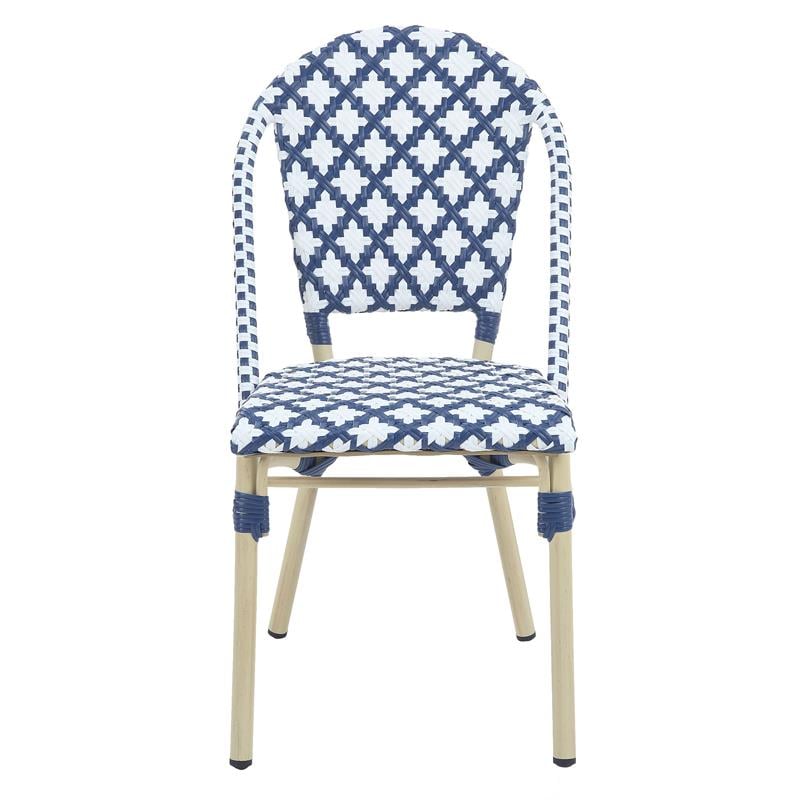 Furniture of America Misea Transitional Aluminum Patio Chair in Navy (Set of 2)