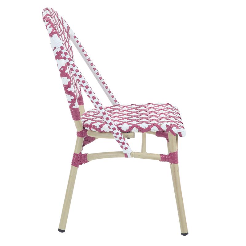 Furniture of America Misea Transitional Aluminum Patio Chair in Pink (Set of 2)