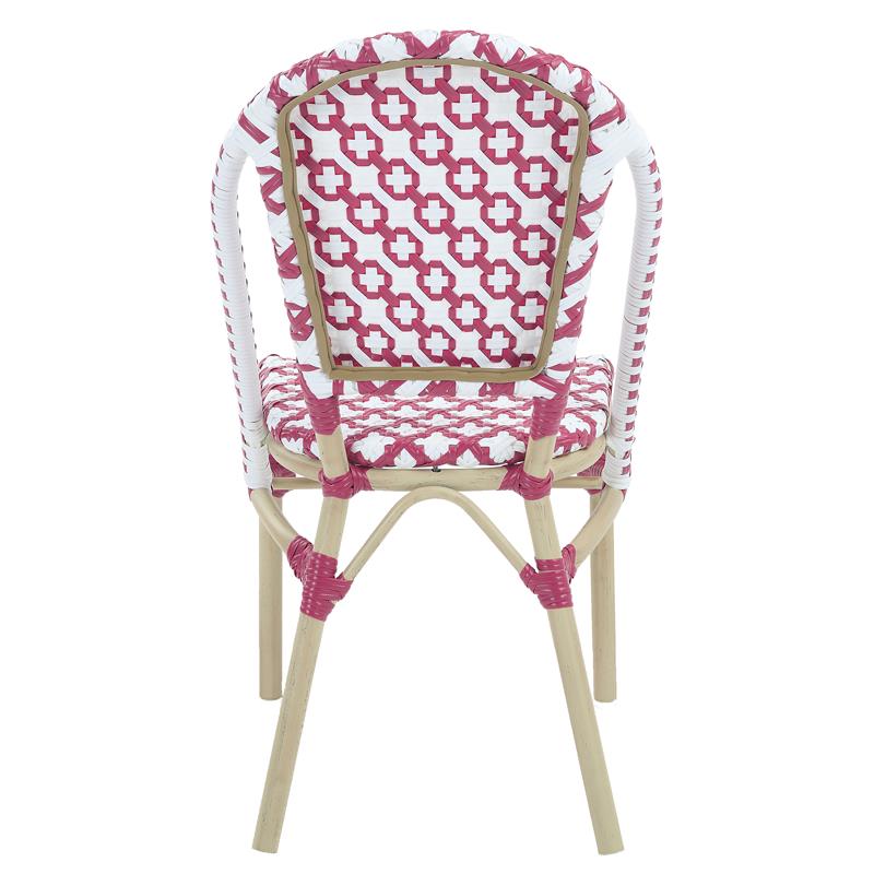 Furniture of America Misea Transitional Aluminum Patio Chair in Pink (Set of 2)