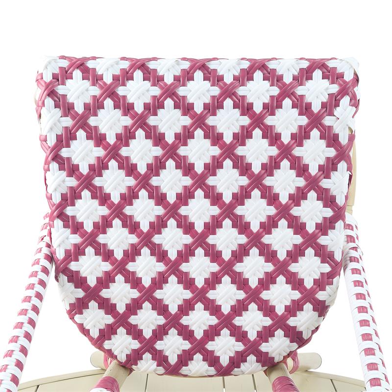 Furniture of America Misea Transitional Aluminum Patio Chair in Pink (Set of 2)