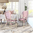 Furniture of America Misea Transitional Aluminum Patio Chair in Pink (Set of 2)
