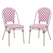 Furniture of America Misea Transitional Aluminum Patio Chair in Pink (Set of 2)