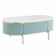 Furniture of America Timi Glam Wood 1-Drawer Coffee Table in Green