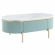 Furniture of America Timi Glam Wood 1-Drawer Coffee Table in Green