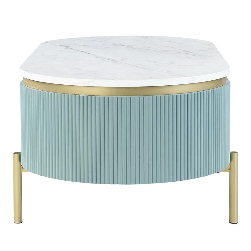 Furniture of America Timi Glam Wood 1-Drawer Coffee Table in Green