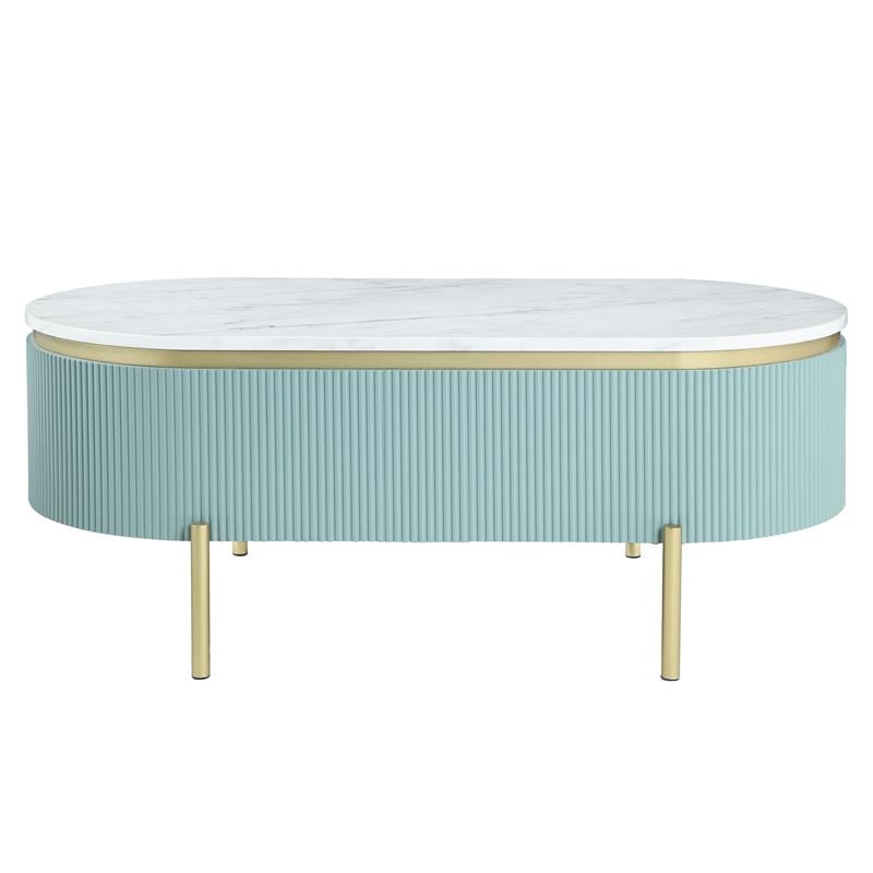 Furniture of America Timi Glam Wood 1-Drawer Coffee Table in Green