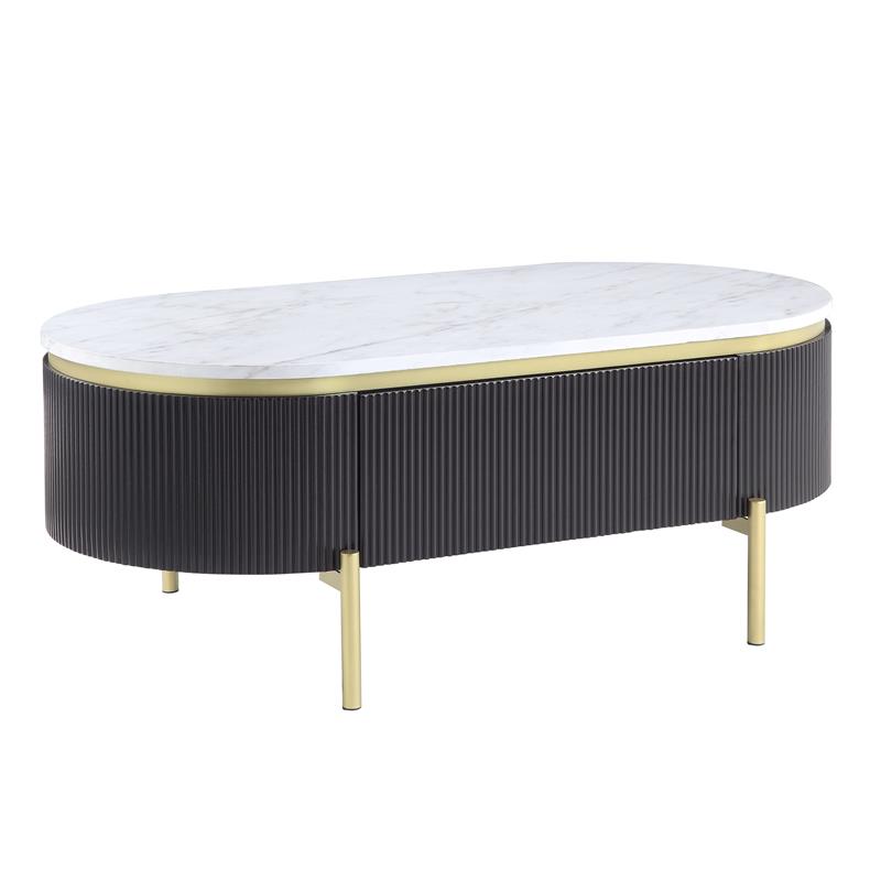 Furniture of America Timi Glam Wood 1-Drawer Coffee Table in Dark Walnut