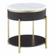 Furniture of America Timi Glam Wood 1-Drawer End Table in Dark Walnut