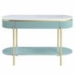 Furniture of America Timi Glam Wood 1-Drawer Console Table in Green