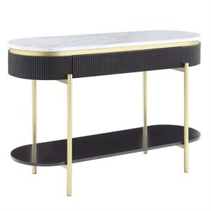 Furniture of America Timi Glam Wood 1-Drawer Console Table in Walnut