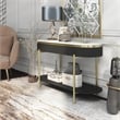 Furniture of America Timi Glam Wood 1-Drawer Console Table in Walnut