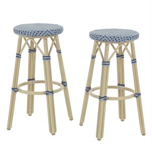 Furniture of America Binde Aluminum 30-inch Patio Barstool in Gray (Set of 2)