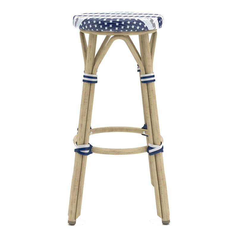 Furniture of America Binde Aluminum 30-inch Patio Barstool in Navy (Set of 2)