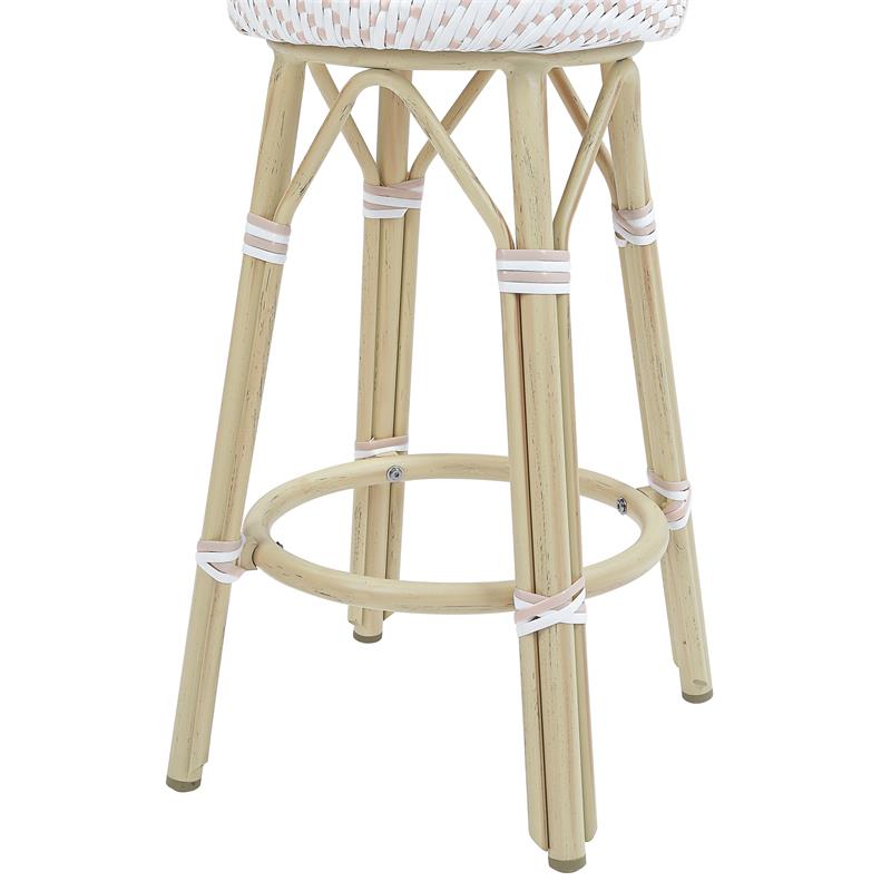Furniture of America Binde Aluminum 30-inch Patio Barstool in White (Set of 2)