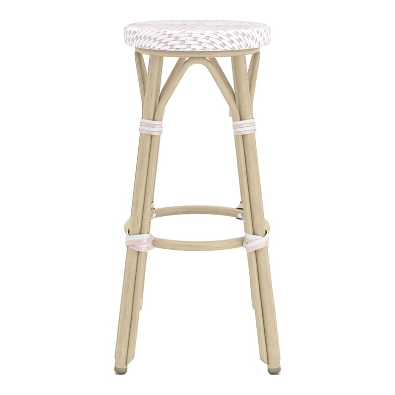 Furniture of America Binde Aluminum 30-inch Patio Barstool in White (Set of 2)
