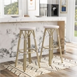 Furniture of America Binde Aluminum 30-inch Patio Barstool in White (Set of 2)