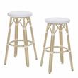 Furniture of America Binde Aluminum 30-inch Patio Barstool in White (Set of 2)